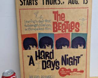 Vintage Beatles Hard Day's Night Sign