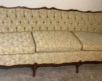 Vintage French Provincial Style Settee With Tufted Upholstery By William Alan Inc 