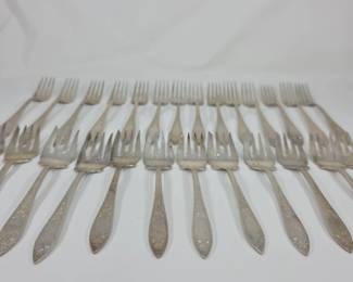 002 Stieff  Lady Claire  Sterling Silver Forks 14 Dinner 12 Salad