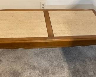 Wood And Marble Top Coffee Table 