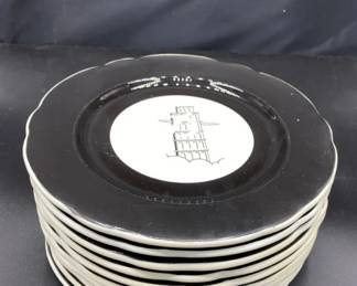 Jackson China  Made For Pisa Caterers  Set Of 10 Plates  Tower Of Pisa 