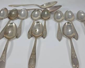 Stieff  Lady Claire  Sterling Silver Eleven Spoons  Two Serving Spoons