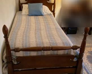 Twin Bed With Wooden Head And Foot Board