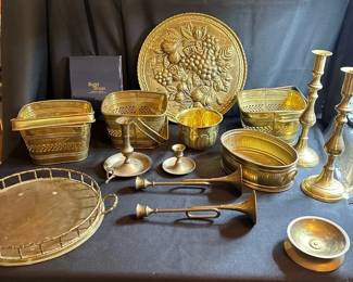 Brass Decor  Beacon Hill  Vintage Trumpet Candle Holders  Brass Exchange 