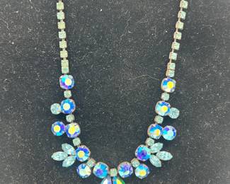 Vintage signed Regency Blue Rhinestone necklace