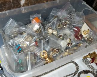 Many vintage earrings