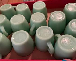 Fire King Jadeite mugs.