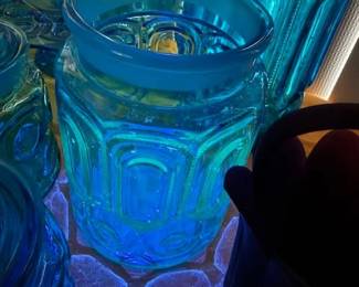 Glowing Moon and Stars glassware, canisters.