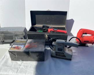 Sanders, Dremel, Jigsaw And Tool Box