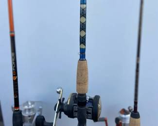 Rod And Reel Fishing Poles And Stand