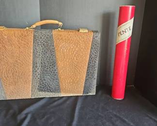 Vintage Games Leather Backgammon And Pente And Chess Board