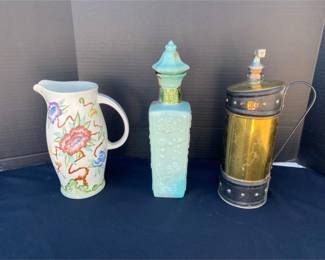 Two Liquor Decanters And A Wood  Sons Marked