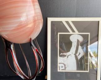 Mae West Signed Autograph And A Large Polish Art Swirled Glass Vase