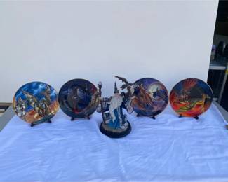 Wizards And Dragons Limited Edition Franklin Mint Plates