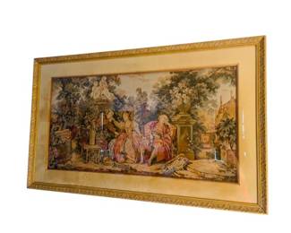 Large French Tapestry in gilded frame 
