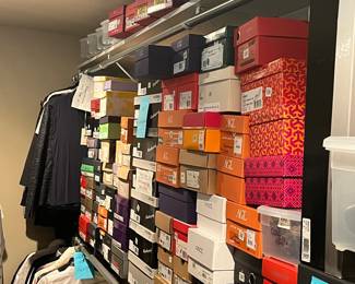 SO MANY womens sz 8.5-9 shoes and M/L clothes