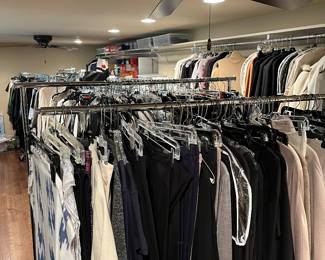 SO MANY womens sz 8.5-9 shoes and M/L clothes