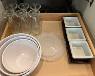 serving trays and bowls