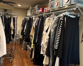 SO MANY womens sz 8.5-9 shoes and M/L clothes