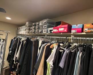 SO MANY womens sz 8.5-9 shoes and M/L clothes