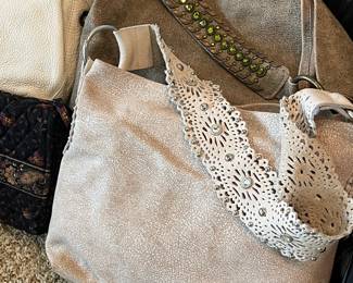 Leatherock suede should bags with rhinestones & studs