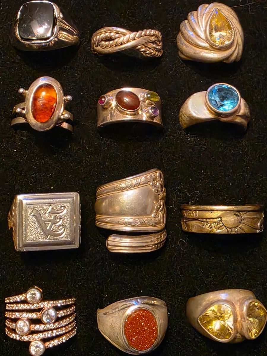 Assorted Sterling rings. Just a few of the hundreds of Sterling rings available for $20 and up