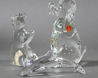 Crystal Figurines by Murano, Baccarat and others