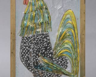 Rooster Glass Panel by Higgins