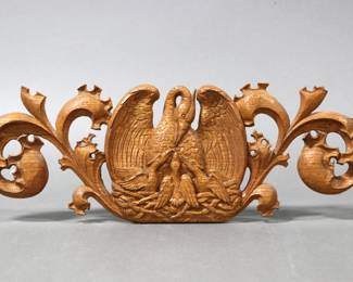 Carved wood wall hanging