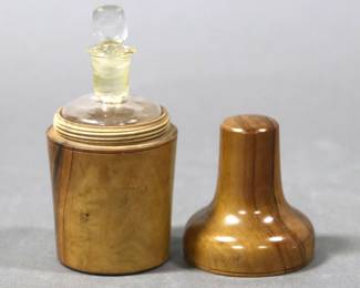 Treen Boxwood Style Cased Medicine Bottle