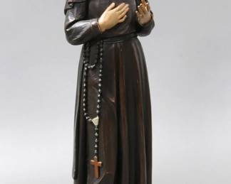 Wooden Hand Carved Statue of Saint Rita 1381-1457. Patron Saint of Impossible Causes and Desperate Situations.