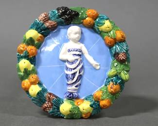 1960's Italian Ceramic Della Robbia Style