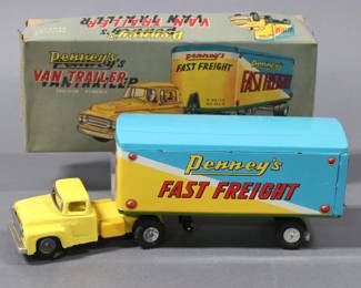 Penney's Fast Freight Tin Friction Toy by ASC-Japan