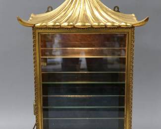 Mid Century Hollywood Regency Style Wall Mounted Display -Lighted