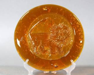 Blanko Amber Glass Zodiac Lion Suncatcher