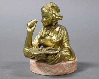 Vintage Inkwell and wax stamp on marble