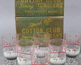 Vintage Cotton Club "Swing" Tumblers in Original Box
