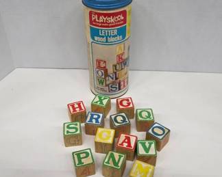 Playskool Letter Wood Blocks with Canister