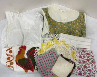 Green Dress, Lace Slip, Crocheted Doilies & More