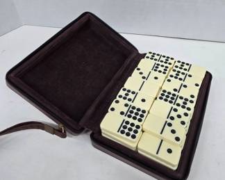 Domino Set with Faux Leather Case