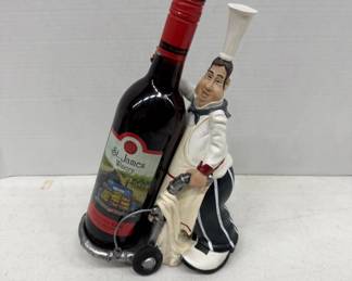 Ceramic Chef Wine Bottle Holder