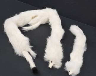 White Fur Fox Stole Set, Made in Japan