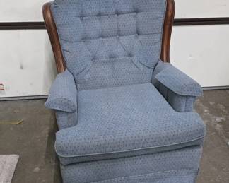 Upholstered Rocking Chair with Wooden Accents