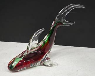 Murano Style Glass Shark Sculpture