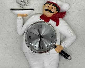 Chef-Themed Wall Clock in Plastic Design