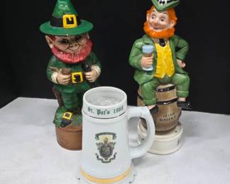 Leprechaun Decanturs and Beer Stein