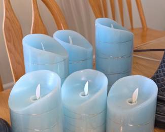 Set of Blue Artificial Candles