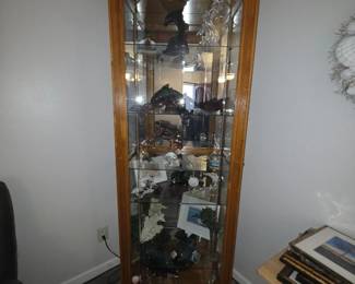 Slidefront Wood and Glass Curio Cabinet