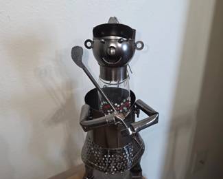 Tin Golfer Wine Bottle Holder