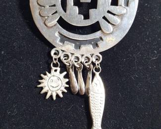 Sterling Silver 925 Mexico Dual Brooch & Pendant